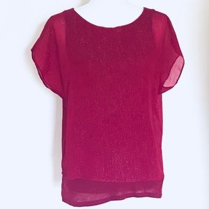 Express Red Sparkle Top Size Small